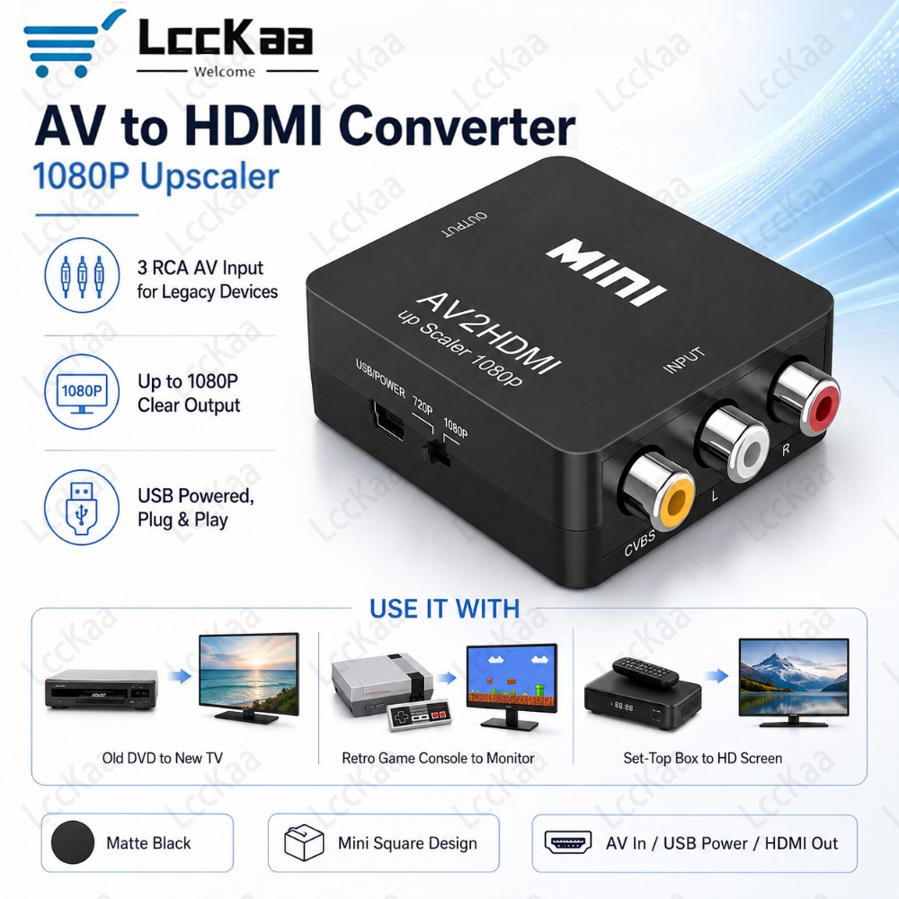 Composite Rca Cable - Convertitore AV a HDMI 1080P, Adattatore