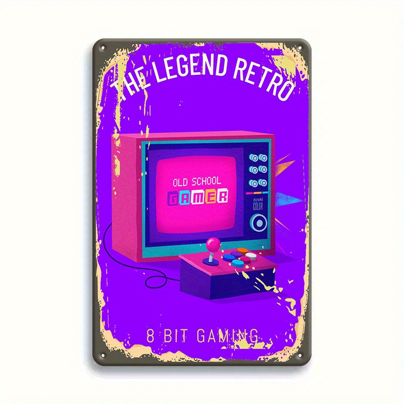 Retro Gaming Decor - Insegna in Metallo Retrò per Giochi