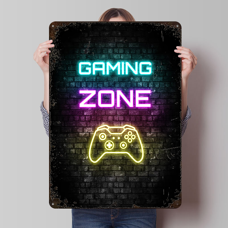 Retro Gaming Zone - Insegna al neon della zona di