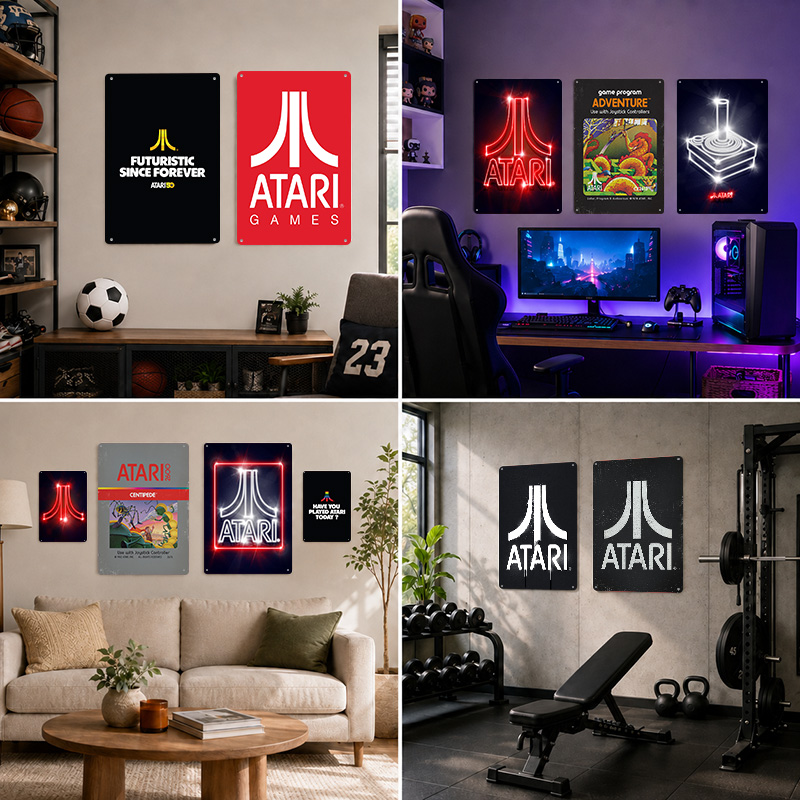 Poster in Alluminio Atari, Ins - Retro Gaming Lounge recensione e prezzo